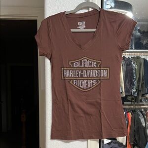 Harley-Davidson Chocolate V-Neck Tee